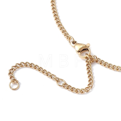 Titanium Steel Initial Letter Rectangle Pendant Necklace for Men Women NJEW-E090-01G-19-1