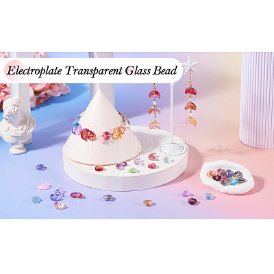 180Pcs 18 Style Electroplate Transparent Glass Bead EGLA-TA0001-15-1