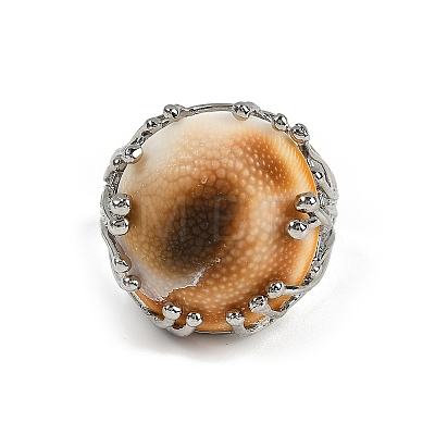 Half Round Natural Shell Finger Rings RJEW-P128-05P-1