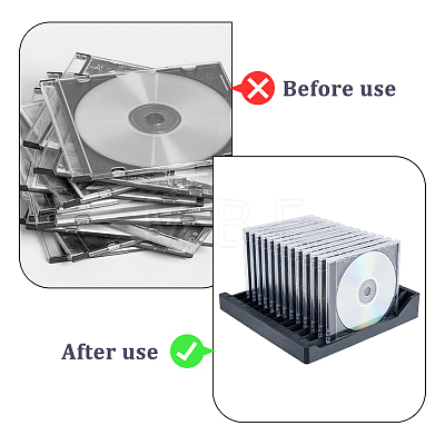 Plastic CD Disc Storage Slotted Display Stands ODIS-WH0043-319-1