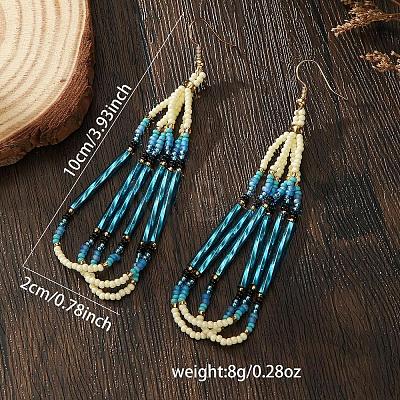 Bohemian Handmade Glass Seed Beads Dangle Earrings CZ5309-1