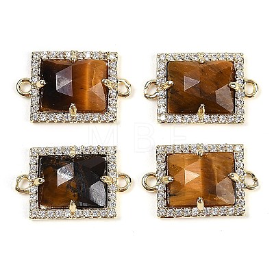 Natural Tiger Eye Faceted Rectangle Links G-I375-07G-10-1