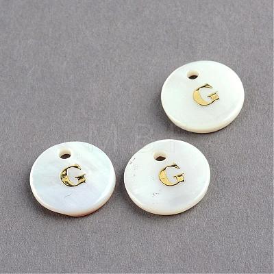 Freshwater Shell Pendants SSHEL-S249-G-1