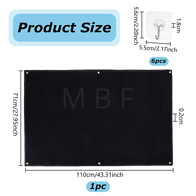 1Pc Nylon Tactical Hook and loop Fastener Patch Hanging Display Board with Eyelets AJEW-OC0005-81A-1