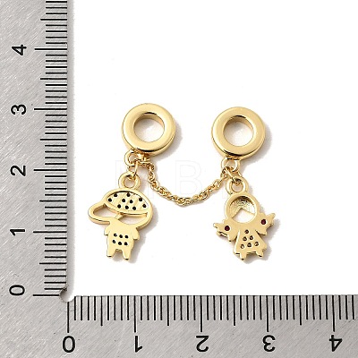 Brass Micro Pave Colorful Cubic Zirconia European Dangle Charms KK-A296-40G-1