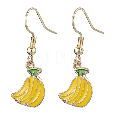 10 Pairs 10 Styles Fruit Alloy Enamel Dangle Earrings for Women EJEW-JE05905-1