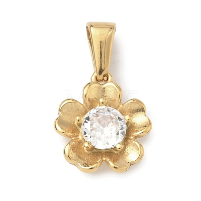 304 Stainless Steel Rhinestone Pendants STAS-A140-05D-G-1
