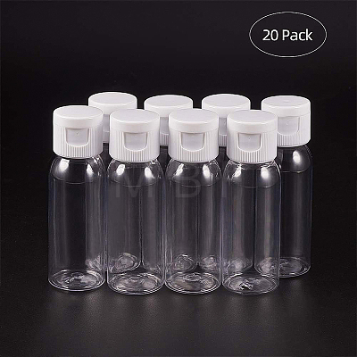 Transparent Flip Cap Round Shoulder Plastic Bottle MRMJ-BC0001-56-1