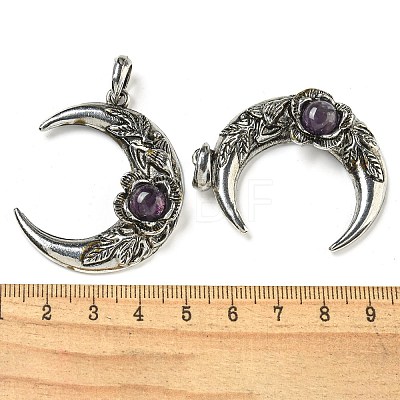 Natural Amethyst Pendants G-P547-04AS-03-1