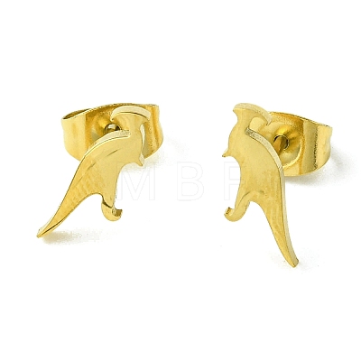 Cute Little Animal Theme 304 Stainless Steel Stud Earrings EJEW-B041-04E-G-1