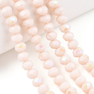 Electroplate Opaque Solid Color Glass Beads Strands EGLA-A034-P4mm-L20-1