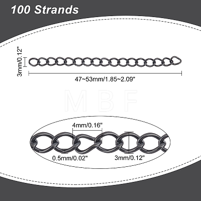 Unicraftale 100 Strand 304 Stainless Steel Chain Extender STAS-UN0037-55-1