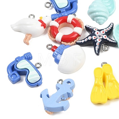 Opaque Resin Pendants RE-CBA5D24-09-1