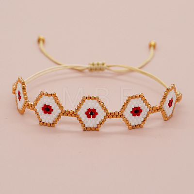 Handmade Glass Seed Bead Braided Bead Bracelets YX9052-1-1