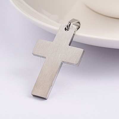 Cross with Fish 304 Stainless Steel Enamel Pendants STAS-F016-13P-1