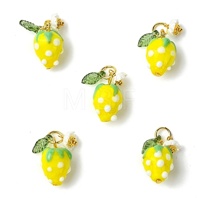 5Pcs Handmade Lampwork Pendants PALLOY-YW00108-06A-1