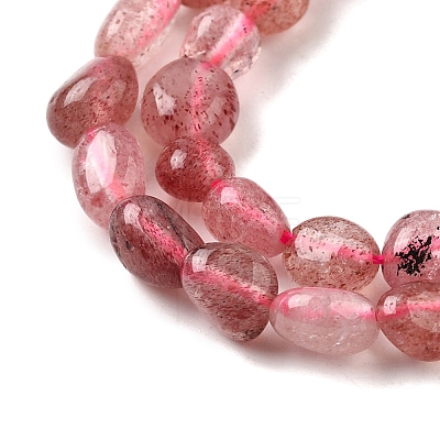 Natural Strawberry Quartz Nuggets Beads Strands G-J335-17-1