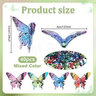 40Pcs Printed Opaque Acrylic Beads MACR-PH0002-16-1