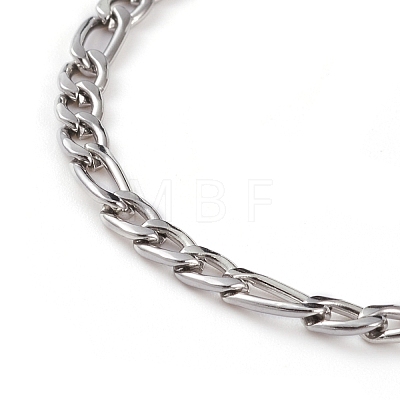 Women' s 304 Stainless Steel Figaro Chains BJEW-JB05841-01-1