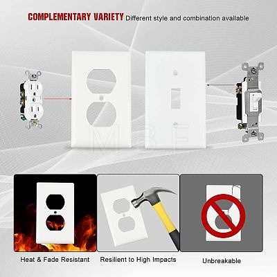  4Pcs 2 Styles Receptacle Outlet Wall Plate AJEW-NB0002-25-1