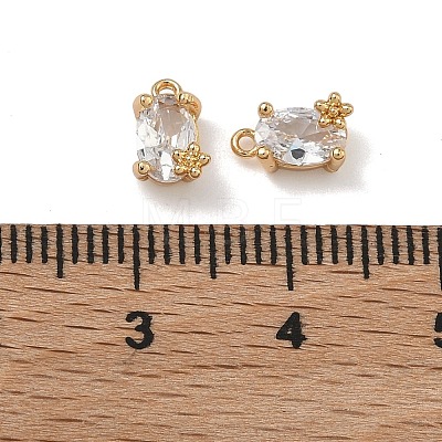Brass Micro Pave Clear Cubic Zirconia Pendants KK-B172-11G-1