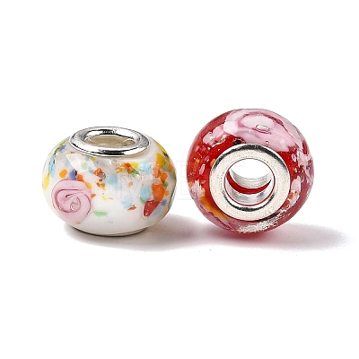 Rondelle Lampwork Large Hole European Beads LPDL-R003-02-1
