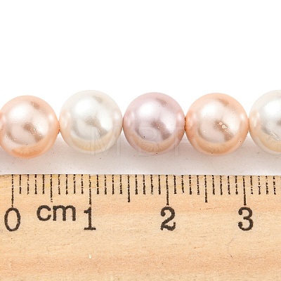 Electroplated Shell Pearl Beads Strands X-SHEL-F008-03B-06-1