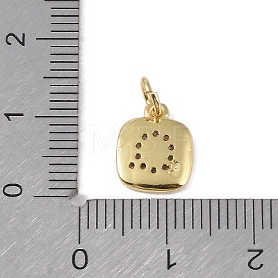 Rack Plating Brass Micro Pave CLear Cubic Zirconia Charms KK-E110-14G-Q-1