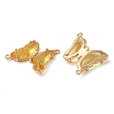 Brass Pave Faceted Glass Connector Charms FIND-Z020-04Q-1