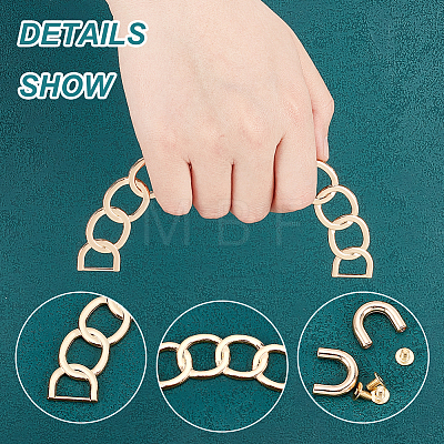 Alloy Chain Style Bag Handles FIND-WH0126-21KCG-1