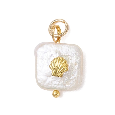 Baroque Natural Nucleated Pearl Keshi Pearl Pendants X-PALLOY-JF04833-1
