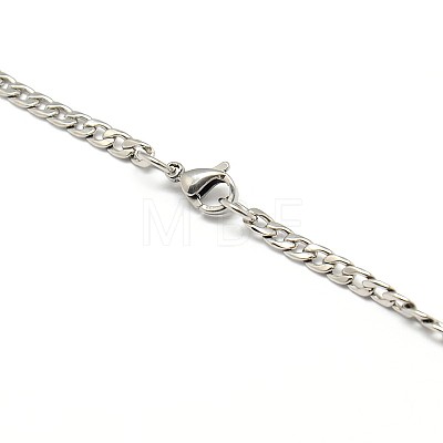 304 Stainless Steel Curb Chain/Twisted Chain Necklace Making STAS-A028-N108P-1