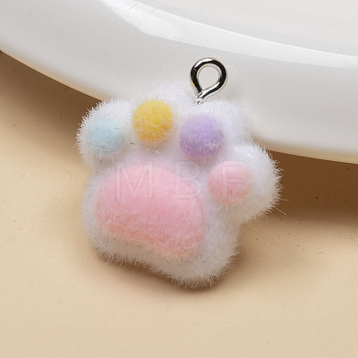 Flocking Opaque Resin Pendants RESI-WH20010-22C-1