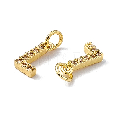 Real 18K Gold Plated Brass Micro Pave Clear Cubic Zirconia Charms KK-E068-VB452-L-1