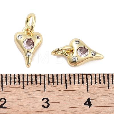 Brass Micro Pave Cubic Zirconia Charms KK-C051-06G-03-1