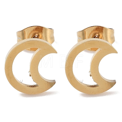 PVD Vacuum Plating 304 Stainless Steel Stud Earrings for Women EJEW-A048-43B-G-1