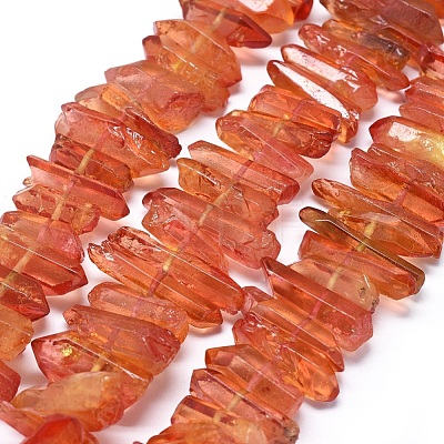 Natural Dyed Quartz Pointed Beads Strands G-G791-14-1