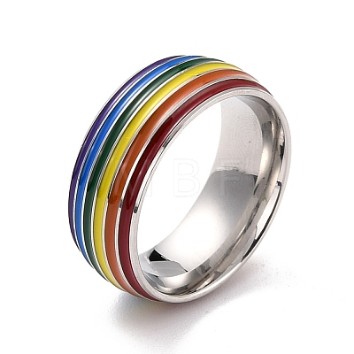 Rainbow Pride Finger Ring RJEW-M140-01P-1