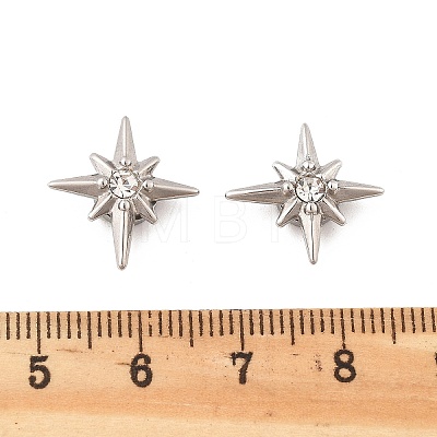 Rhinestone Star Clip-on Earrings EJEW-B116-01P-05-1