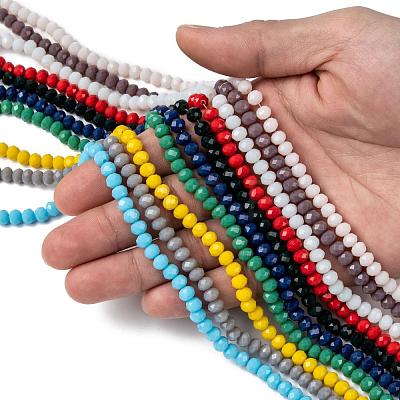 Opaque Solid Color Glass Beads Strands EGLA-X0007-01D-6mm-1