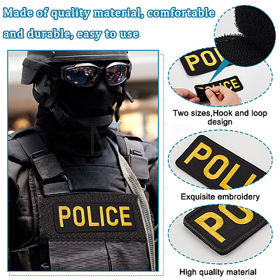 Security Personnel Polyester Embroidered Appliques PATC-WH0017-10A-02-1