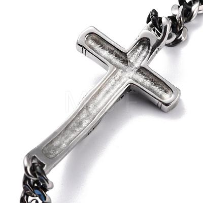 304 Stainless Steel Curb Chain Bracelets Link Bracelets BJEW-H524-04AS-1