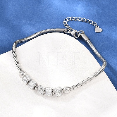 Polymer Clay Rhinestone Beaded Bracelets SA-D001-06P-1