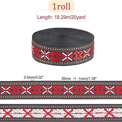 Ethnic Style Polyester Ribbons OCOR-WH0074-32-1