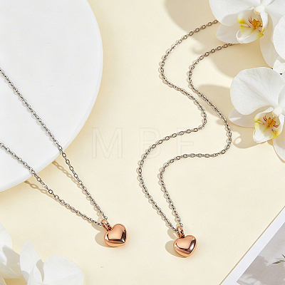 2Pcs 304 Stainless Steel Urn Ashes Pendants STAS-BC0004-38RG-1