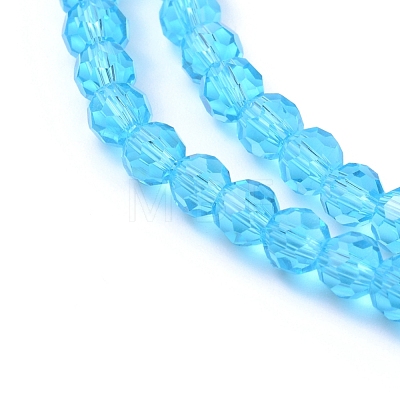 Transparent Glass Bead Strands GLAA-R136-4mm-01-1