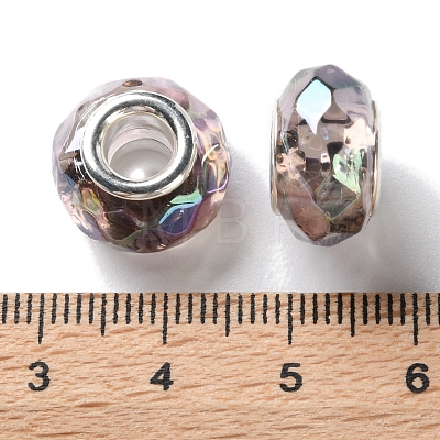 Shell Transparent Brass Cores Acrylic European Beads OACR-M024-08S-11-1