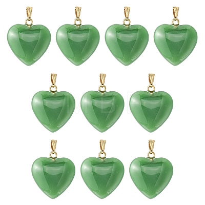 Imitation Jade Glass Pendants GLAA-YW0003-01A-1