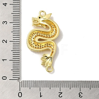 Rack Plating Brass Micro Pave Clear Cubic Zirconia Connector Charms KK-K377-86G-1