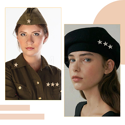 100Pcs 4 Colors Alloy Star Lapel Pin Back Brooch JEWB-FH0003-01-1